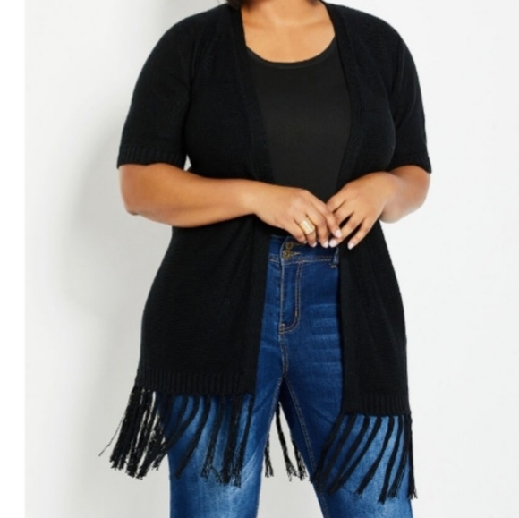 Fringed Open Knit Cardigan - Picture 1 of 2